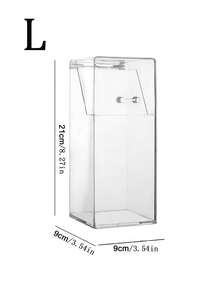 1个亚克力化妆刷收纳盒，防尘化妆刷整理器，简约塑料方形笔筒，可作化妆刷收纳桶，透明化妆品收纳盒，适用于卧室和家居装饰，刷子保护展示盒（不含珍珠） - 彩色 - 查看 9