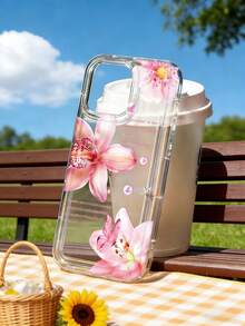 Flower Lily Print Transparent Phone Case Compatible With IPhone 7P, XR, 11, 12, 13, 14, 15, 16 Pro Max, 17 Pro Max, 17 Pro, Air 17, S22, S23, S24, S25 Ultra, A13, A14, A15, A16, A53, A54, A55 And More - Multicolor - View 6