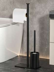 1个独立式卫生纸架 - 重型落地式浴室纸巾卷分配器，可容纳4卷，自粘式安装（无需钻孔），节省空间的现代设计，底座稳固，适用于浴室。 - 彩色 - 查看 1