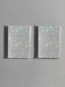 50pcs/Pack 61x91mm Holographic Shiny Star Card Sleeves, 3 Inch Top Loading Card Holders, Back To School