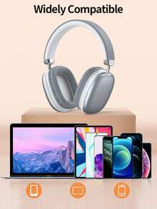 Tagry Wireless Bluetooth Headphones With Microphone, Foldable & Portable, HiFi Stereo, Memory Foam Earcups, Silver - Silver - View 3