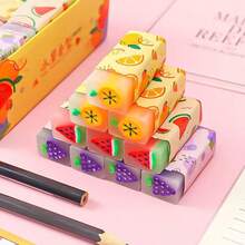 1pc Cute Creative Fruit Shaped Eraser, Novelty Stationery School Supplies, Perfect Student Gift (Random Color) - Multicolor - View 1