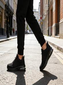 Tenis para Hombre Zapatillas Deportivas de Hombre Ligeras y Transpirables Zapatos Casuales Sin Cordones Cómodo - Negro - Ver 5
