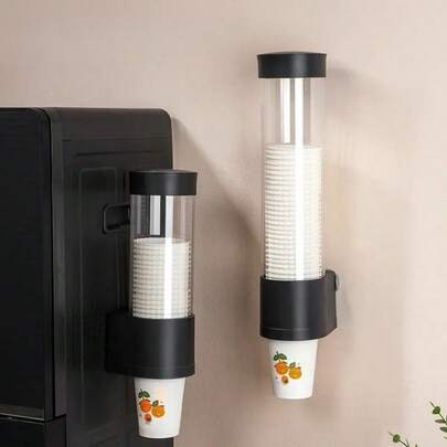 1 Stück Einweg-Papierbecher-Aufzug - Einweg-Becher-Aufnahmegerät, kann Papierbecher halten, ohne Löcher bohren zu müssen, kann Wasserbehälter halten, hebt sich automatisch. Geeignet für Haushalte, Büros, Hotels, Wohnheime.