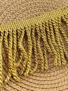 1码 x 2.8英寸流苏饰边，布艺流苏饰边，适用于DIY装饰，可用于窗帘、枕头、灯罩、服装、情人节、母亲节礼物 - 彩色 - 查看 3