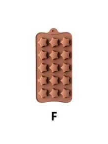 1pc Silicone Chocolate Mold Non-Stick Candy Molds Cookery Moulds For Chocolate, Candy, Jello, Butter, Flower Shapes - Chocolate Brown - View 11