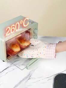 2pcs Heat Resistant Microwave Oven Gloves, Heatproof Kitchen Baking Gloves, High Temperature Silicone Oven Mitts - Home Kitchen - Multicolor - View 4