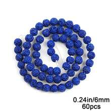 60pcs Colorful 6mm Volcanic Stone Beads, Suitable For DIY Jewelry Making, Bracelets, Necklaces, Home Decor Crafts, Handmade Accessories - DIY - View 8
