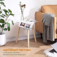 Mesita Lateral Minimalista para Sala de Estar,Set de 2 Mesas de Centro.Mesita Lateral Triangular,Mesa Auxiliar para el hogar.Coffee Table, para Sala de Estar y Balcón Hogar y Oficina. (Blanco) - Blanco - Ver 4