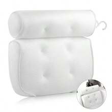 Bath Pillow For Bathtub Support Neck,Head And Back With Non-Slip Suction Cups And Comfortabl 4D AirenMesh Bathtub Pillow For Women & Men - White - View 7