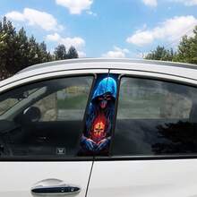 2 Packs Grim Reaper Skull Flame Decals, Polyethylene Waterproof Self-Adhesive B-Pillar Stickers, Scratch-Resistant Glossy Finish Side Door Car Decor - A - View 6