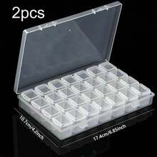 28-Grid Diamond Painting Rhinestone Storage Box, Plastic Organizer For Embroidery Accessories, DIY Craft Art Supplies Holder Solution, Diamond Art Tools - 無色 - 查看 2