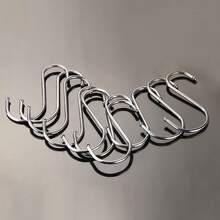 S-Shaped Metal Hooks (10 Units): Versatile For Bathroom, Kitchen And Clothing Organization.