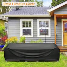 Patio Furniture Covers Rectangle, Outdoor Table Covers Waterproof, Heavy Duty Outdoor Furniture Cover, Patio Sectional Set Cover 90" L X 64" W X 28" H, Black - 長74英寸 x 寬47英寸 x 高28英寸 - 查看 5