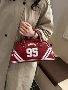 New Bowling Ball Shaped Handbag For Women, Fashion Versatile Shoulder Bag With Premium Quality - Red - View 5