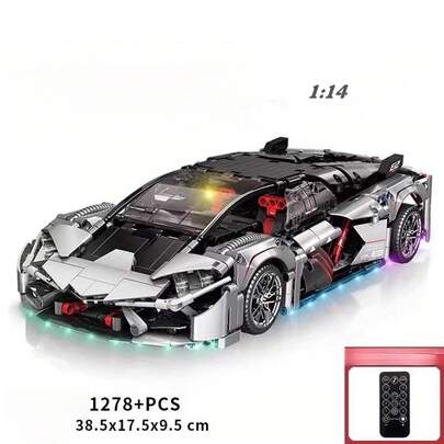 Metallic Sports Car Construction Kit - Model Kit To Assemble, Compatible For Enthusiasts