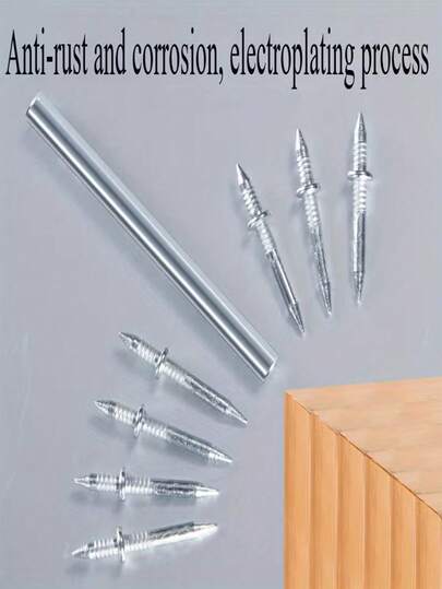 100pcs Baseboard Cabinet Invisible Nails - Double-Headed, Invisible, Rust-Proof Carbon Steel Screws With 1% Bi-Directional Rings For Wood Veneer And Electroplating Fixation