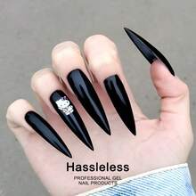 1Pc Hassleless Nail Gel, 15ml Gel Nail Polish, Matching Bottle And Color, Removable Gel Nail Polish Set, Salon-Quality Results, A Must-Have For Women's At-Home DIY Manicures. - 黑色 - 查看 7