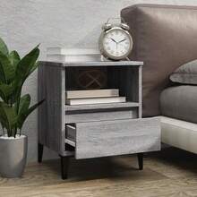 vidaXL Mesas de cabecera 2 unidades Sonoma gris 40x35x50 cm - Gris - Ver 3