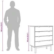 vidaXL Cómoda OTTA 76,5x39,5x90 cm Madera maciza de pino - Marrón - Ver 10