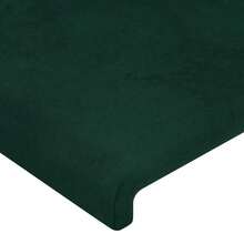 vidaXL Tête de lit avec oreilles Vert foncé 147x23x78/88 cm velours - Vert - Voir 5