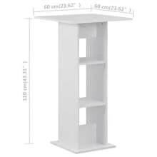 Tavolo da bar vidaXL bianco 60x60x110 cm - Bianco - Visualizzare 6