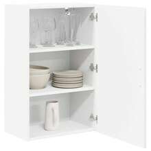 vidaXL Armoire de cuisine Blanc brillant 50 x 31 x 80 cm - Blanc - Voir 3