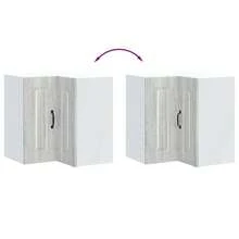 vidaXL Armoire murale d'angle de cuisine Kalmar sonoma gris - Gris - Voir 8