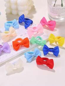 10/30/50/100入 女孩彈性髮圈 - 馬卡龍色系，鮮豔亮麗 - 防滑髮圈，適合日常與特殊場合髮型，趣味髮飾，柔軟布料髮圈 - 彩色 - 查看 4