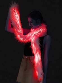 多功能LED发光围巾 - 夜间派对服装道具、情人节/复活节装饰、学校文化节及家居装饰配件