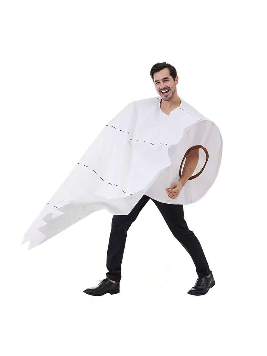 超大号卫生纸角色扮演服装，适合万圣节、狂欢节、家庭聚会，成人连体趣味服 - 彩色 - 查看 1