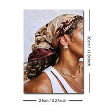 1幅带框/不带框波西米亚抽象墙面艺术海报，极简主义非洲女性时尚画作，适用于宿舍、公寓、客厅、卧室、现代家居装饰 - 棕色 - 查看 9