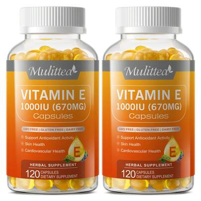  Mulittea Vitamin E Capsules | D-Alpha & Mixed Tocopherols Formula | Antioxidant Support + Skin & Immune Support