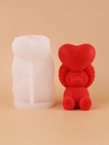 1 khuôn silicon hình gấu trái tim cho ngày Valentine - A-trắng - Xem 6