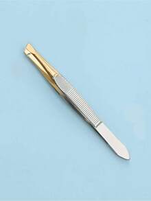 Ombre Gold Slanted Eyebrow Tweezers, Non-Slip Handle, Stainless Steel Precision Pointed Design For Eyebrow And Ingrown Hair Removal, Professional Facial Hair Removal For Men And Women, Portable Travel Affordable Fashion, Makeup Tools, Gifts For Her, Tweezers, Eyelash Curler, Makeup Brushes, Beauty Tools, Travel Essentials, Gifts, Affordable - Multicolor - View 6