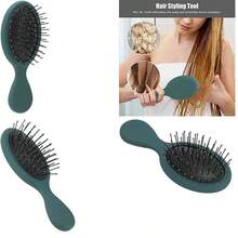 Cepillo para el cabello con cojn de aire, reduce el encrespamiento, mini cepillo para desenredar el cabello, herramienta para peinar el cabello, peine para peinar, restaurar el brillo(Verde oscuro) - como se muestra en la figura - Ver 10