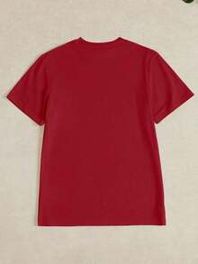 Camiseta casual para mujer, con estampado de corazón de cómic para el Día de San Valentín, suelta y cómoda, Camiseta del Medio Tiempo 2026 - Rojo 2 - Ver 2