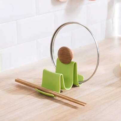 1pc Wave-Shaped Kitchen Pot Lid Holder, Utensil Rack, Cutting Board Rack, Draining Rack, Suitable For Kitchen And Dining Room