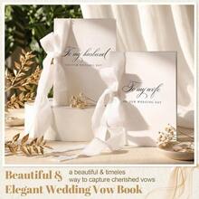 2 Set Wedding Vow Books To My Husband Wife Vow Books With Ribbon And Envelopes Wax Seals A6 Bride And Groom Notebook Bridal Shower Engaged Couple Wedding Essential Sage Green - White - View 5