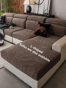 1pc Leaf Design Sofa Slipcover, High-End Non-Slip Living Room Couch Cover, Machine/Hand Washable, Pet-Friendly, Suitable For All Seasons, Home, Kitchen, Bedroom, Office Use - Brown - View 5