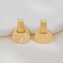 Gold And Silver Boho Hammered Dangling Earrings Women Modern Statement Dangle Drop Earrings Jewelry - Một chiếc búa - Xem 5