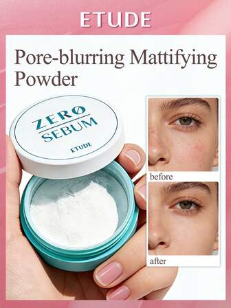  Etude House Zero Oil Control Powder | Lightweight Oil Control, Contains 80% Mineral Ingredients | Long-Lasting Makeup Setting Or Foundation, Leaves Skin Smooth And Refined