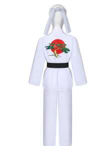 Longwei Kinder Taekwondo Kleidung Cosplay Kostüm Cobra Karate Outfit Taekwondo Trainingsanzug - Weißer Taekwondo-Anzug - Übersicht 6