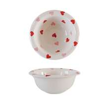 1pc Pink And Red Heart-Shaped Ceramic Dinner Plate Exquisite Heart-Shaped Salad Bowl And Dessert Plate Hand-Painted Dessert Bowl Elegant And Stylish Design Ideal For Valentine's Day Gatherings, Parties, And Tableware Daily Homeware, Gifting, Housewarming Presents Restaurant And Cafe Serving Plates - Multicolor - View 15