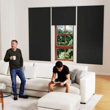 Thermal Blackout Roller Blind, Clip-On Mounting, No Drilling Required, Thermal Blackout Roller Blind With Clips, Privacy Blind, Side-Mounted Roller Blind With Clips For Windows And Doors, Anthracite/Grey/White - 黑色 - 查看 7