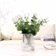 Ribbed Glass Vase, Flower Vase, Fluted Vases Flowers, Modern Vases Living Room, Dining Table, Entryway, Shelf, Wedding, Office, Coffee Table, Birthday, 5 Inches - 清晰+大 - View 7