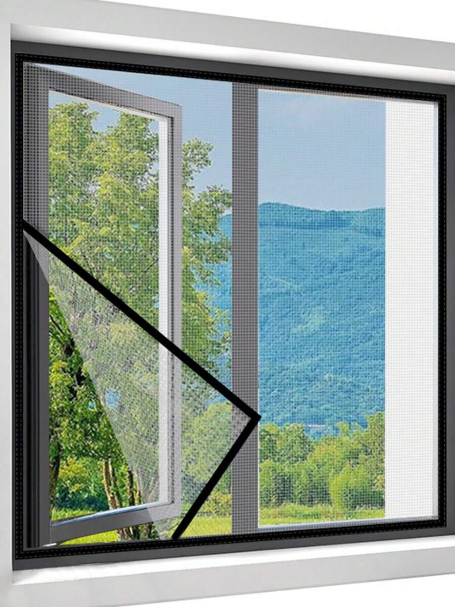 Black Fiberglass Invisible Mosquito Net, Anti-Mosquito Window Screen, Mesh Breathable Thin Gauze - Black - View 1