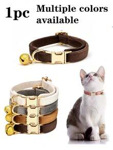 Plush Pet Collar With Bell, Cat Collar, Cute Kitten Necklace, Pet Supplies. Features An Adjustable Buckle And Detachable Bell, Easy To Wear, Durable, And Won't Fade Or Damage. Available In A Variety Of Eye-Catching Colors. Perfect For Everyday Wear To Prevent Your Pet From Getting Lost. A Perfect Gift For Pet Lovers. - Multicolor - View 1