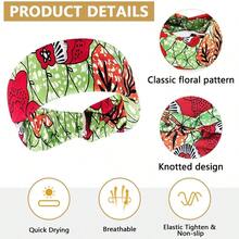 6 Pieces African Headbands Women And Elastic Yoga Turban Boho Printed Stretchy African Wraps Knotted Fashion Hair Accessories Women Non Slip - A - 查看 3