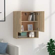 vidaXL Armário mural Chêne sonoma 60x31x70 cm Bois d'ingénierie - Castanho - Ver 3